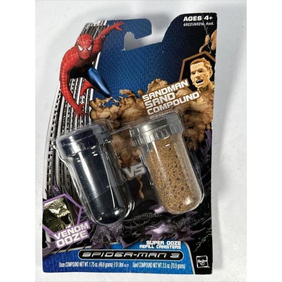 2007 Hasbro | Spider-Man 3 | Super Ooze Canisters | Venom/Sandman Sand *Rare - Picture 1 of 5